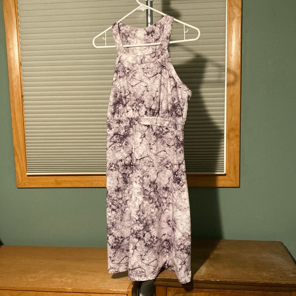 Purple and White racer back athletic Dress